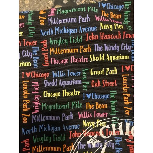 New Vintage Chicago Boutique, Tourist Tote Bag The Windy City Vinyl 15.5 X 14" - Picture 5 of 8